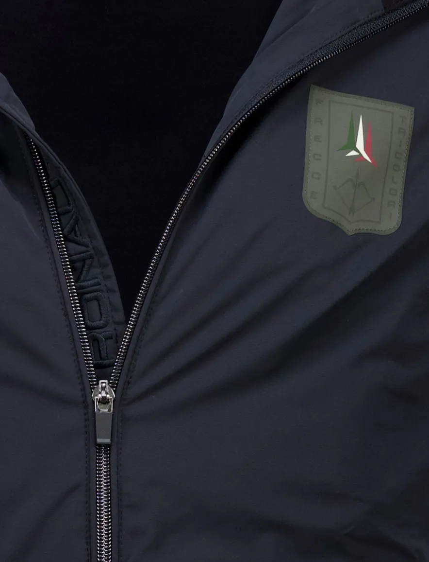 Aeronautica Militare Hoodie rits zwart effen normale fit