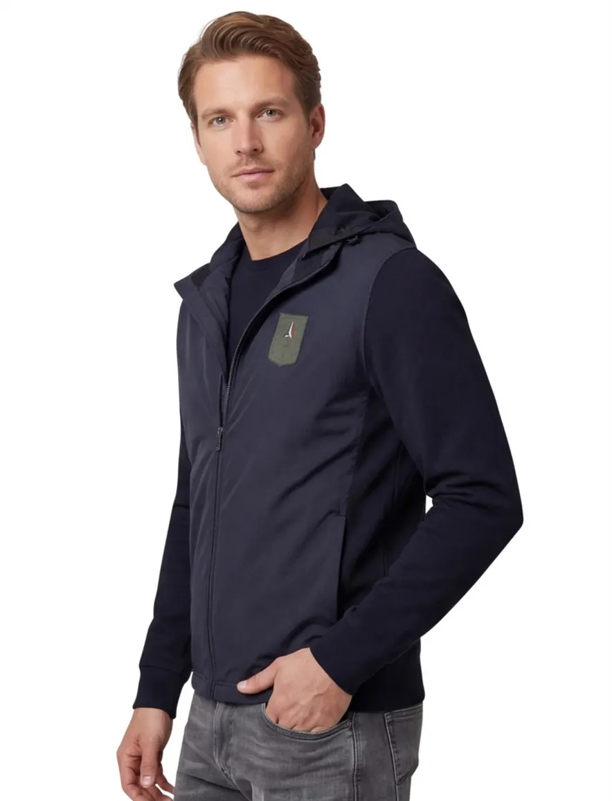 Hoodie rits zwart Aeronautica Militare