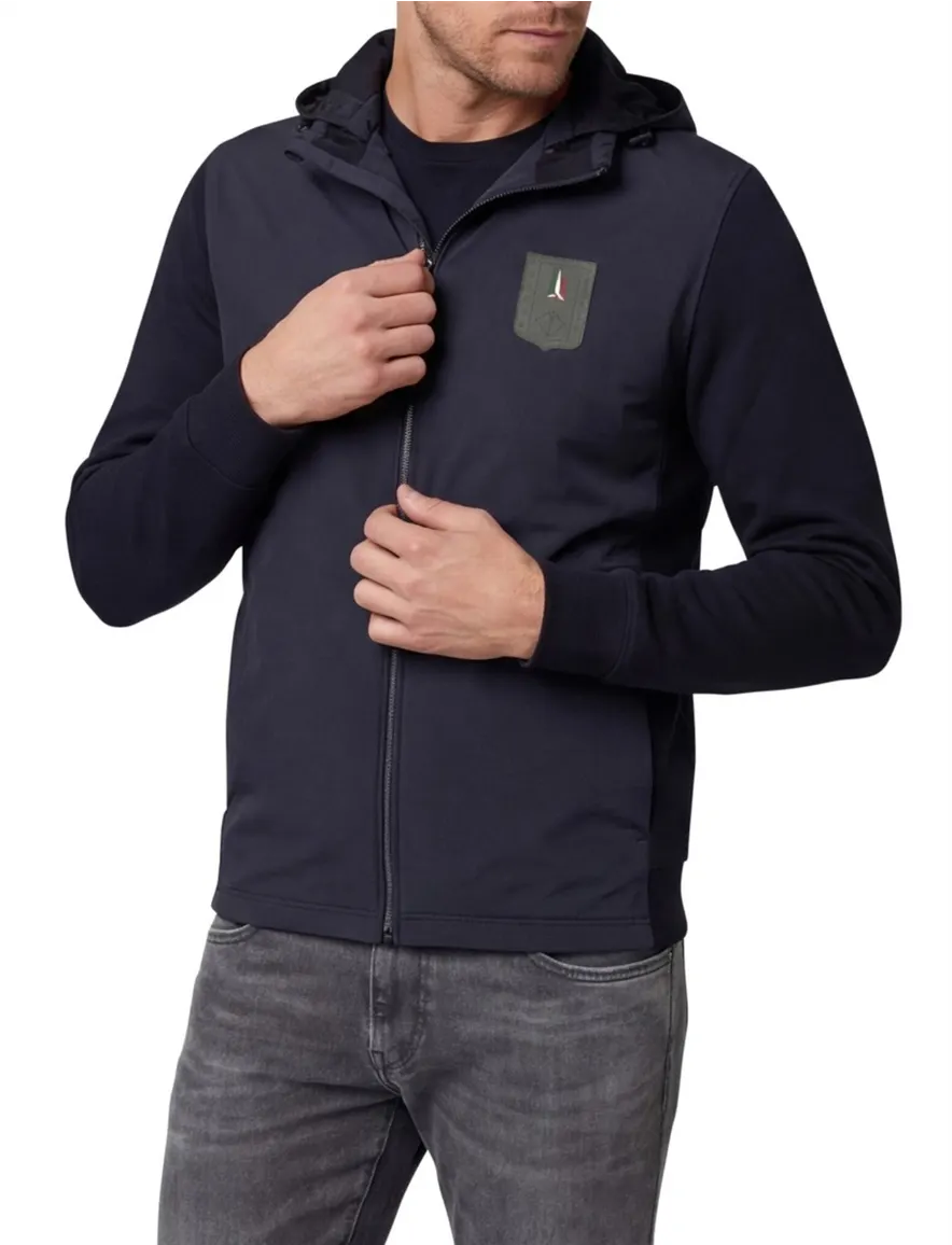 Hoodie rits zwart Aeronautica Militare