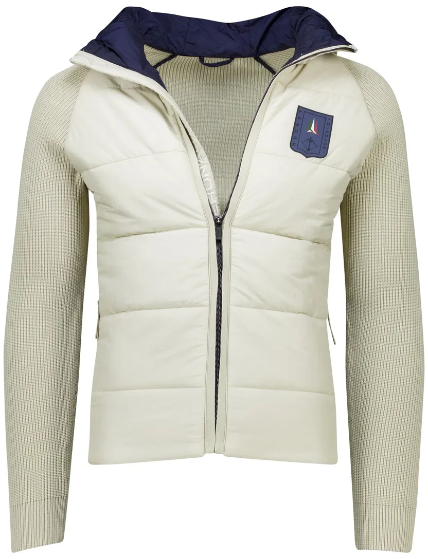 tussenjas Aeronautica Militare creme slim fit effen