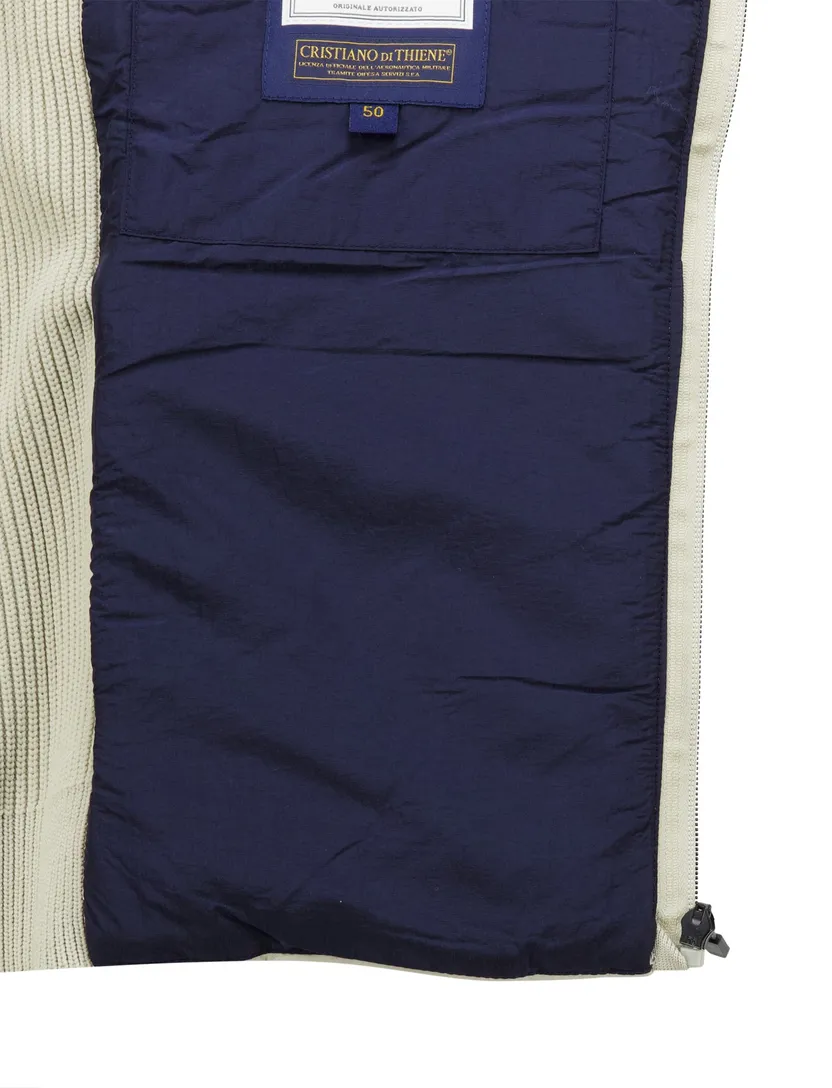 tussenjas Aeronautica Militare creme slim fit effen