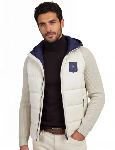 Aeronautica Militare tussenjas Aeronautica Militare creme slim fit effen