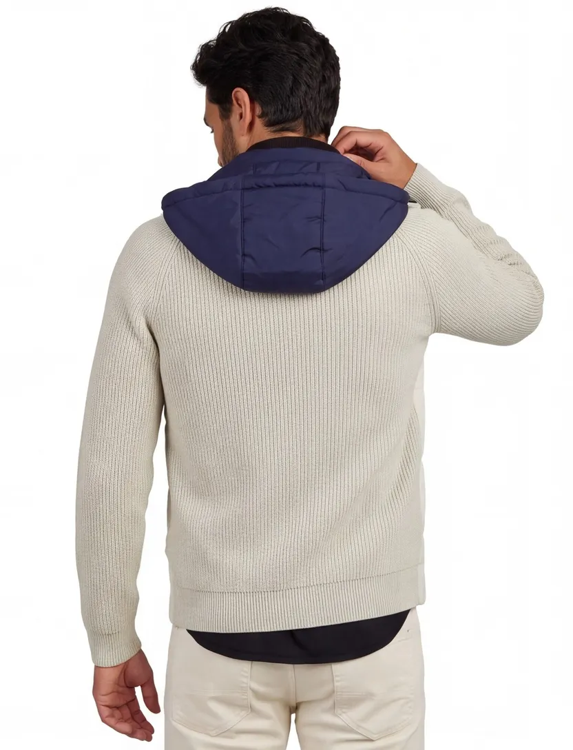 tussenjas Aeronautica Militare creme slim fit effen