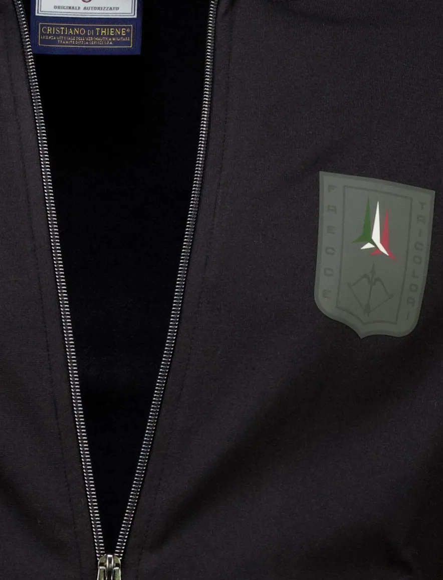 Aeronautica Militare Hoodie rits zwart effen normale fit