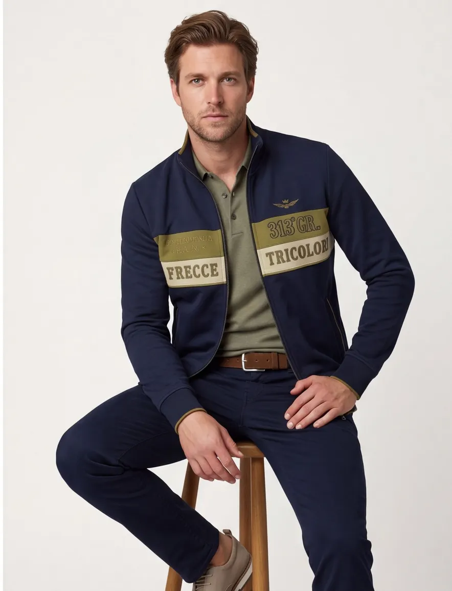 Aeronautica Militare vest donkerblauw katoen