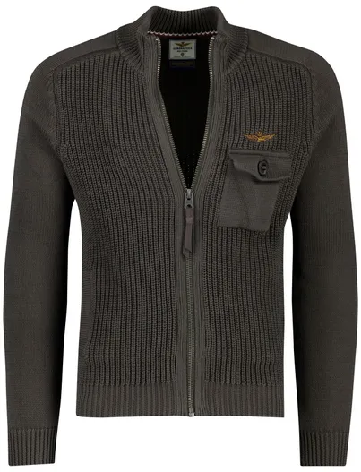 Aeronautica Militare Aeronautica Militare vest antraciet katoen rits