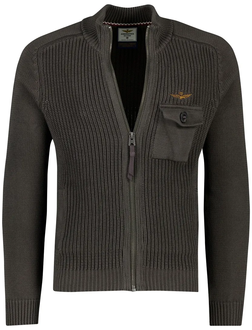 Aeronautica Militare vest antraciet katoen rits