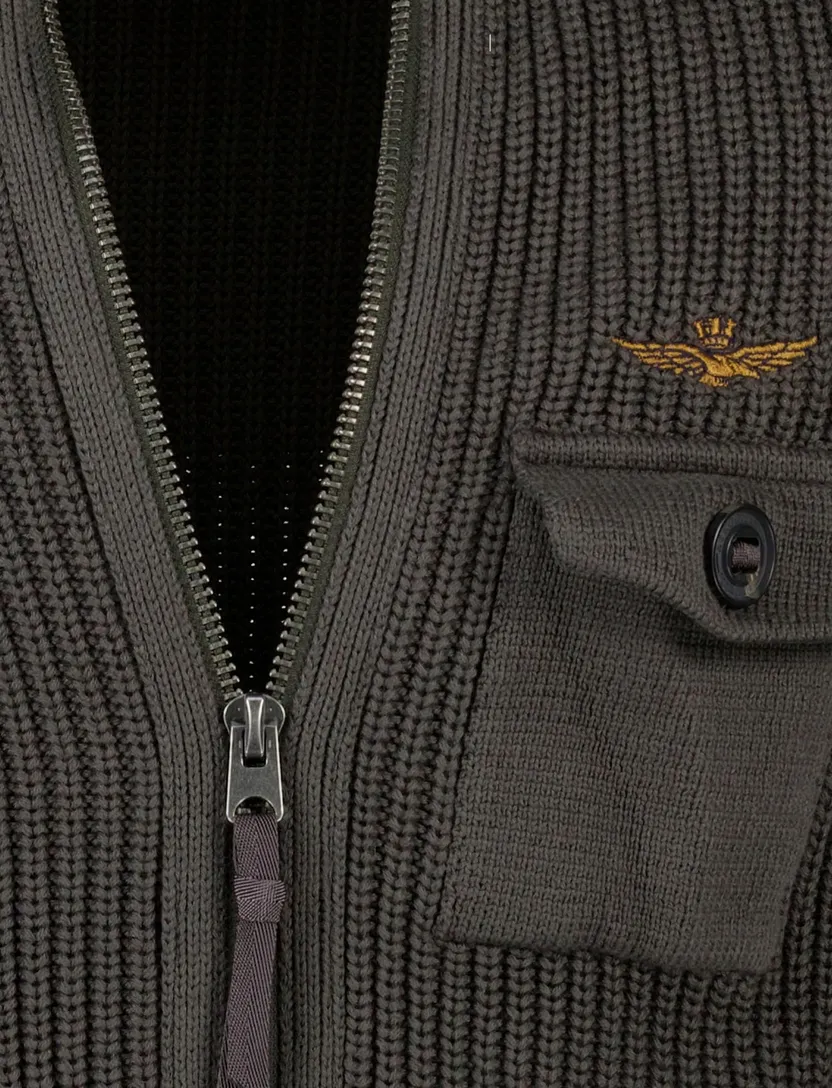 Aeronautica Militare vest antraciet katoen rits