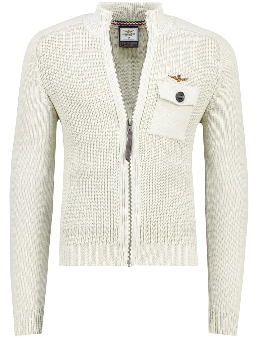 Aeronautica Militare vest wit katoen met borstzak