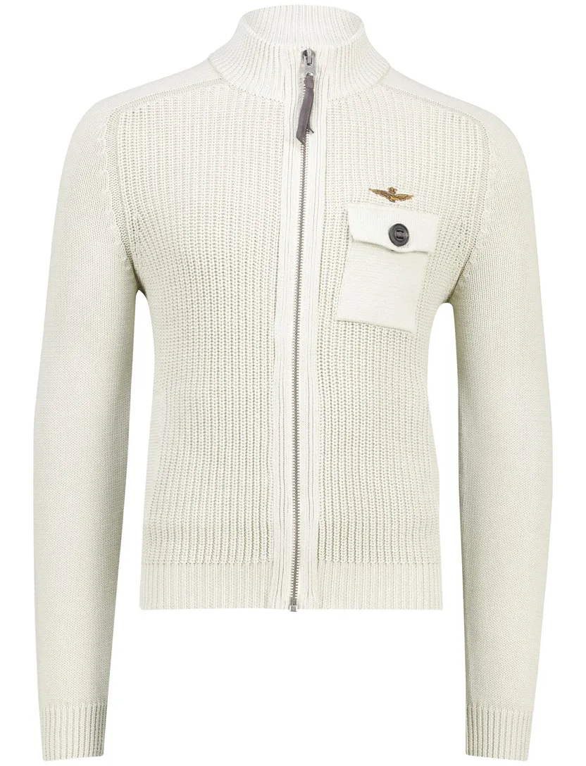 Aeronautica Militare vest wit katoen met borstzak