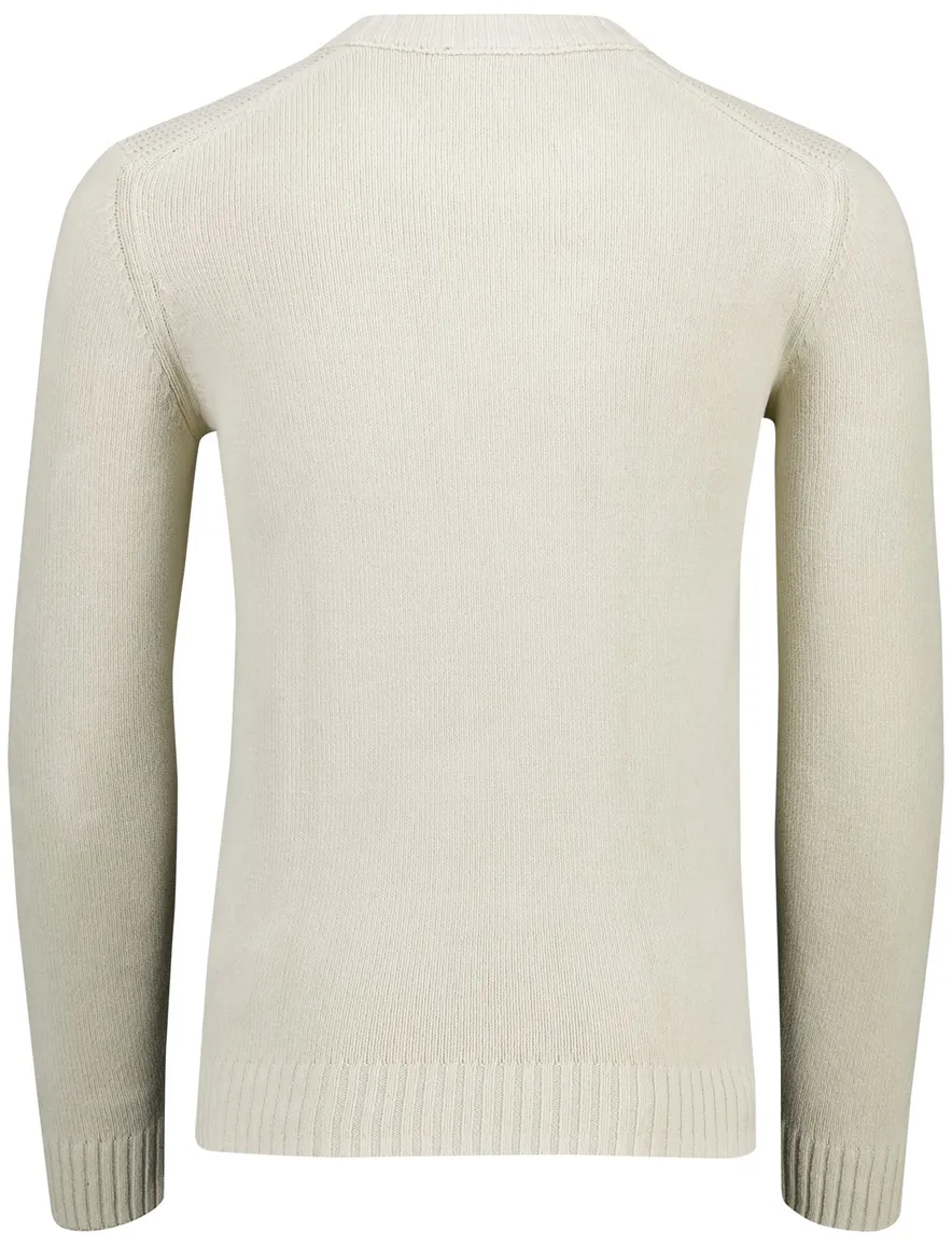 Aeronautica Militare trui gebreid beige effen normale fit