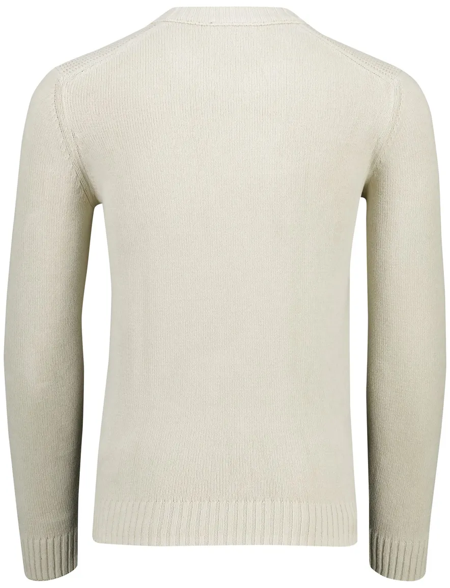 Aeronautica Militare trui gebreid beige effen normale fit