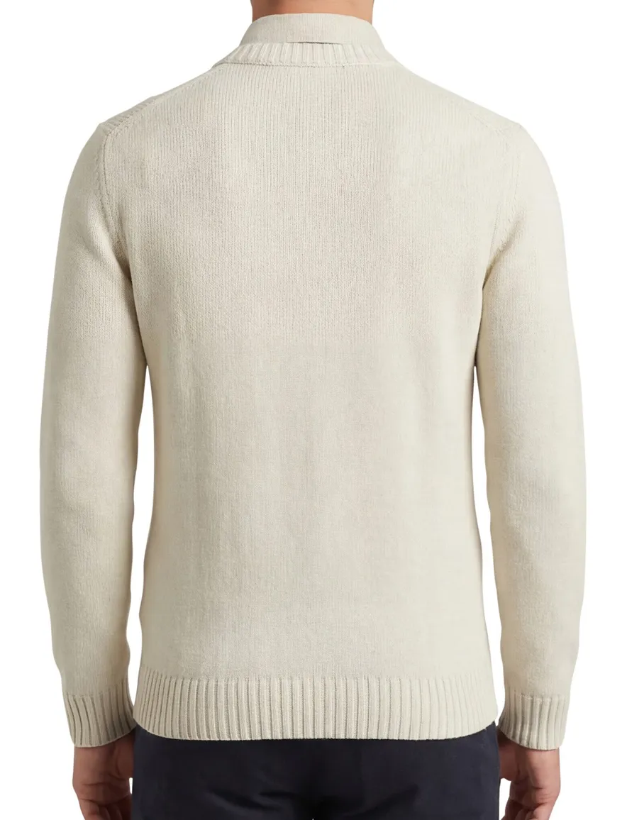 Aeronautica Militare trui gebreid beige effen normale fit