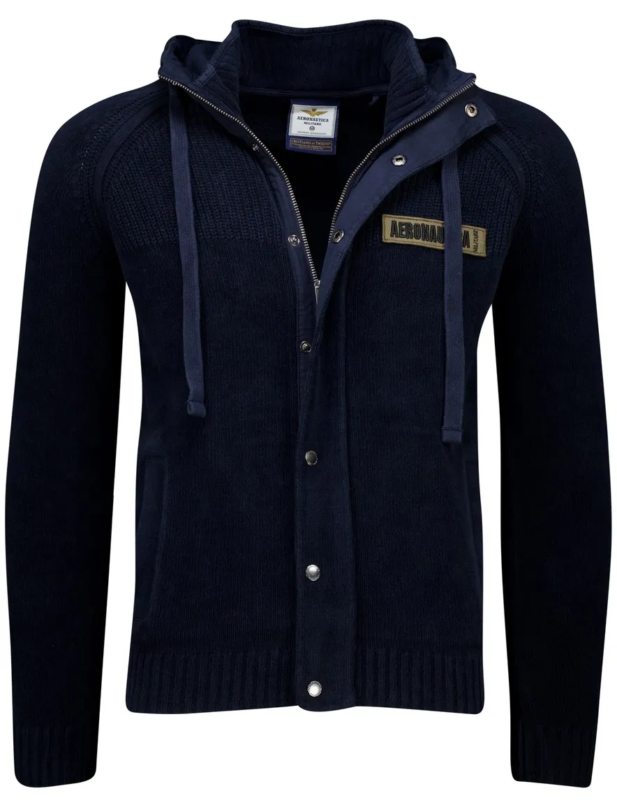 Aeronautica Militare vest donkerblauw effen normale fit