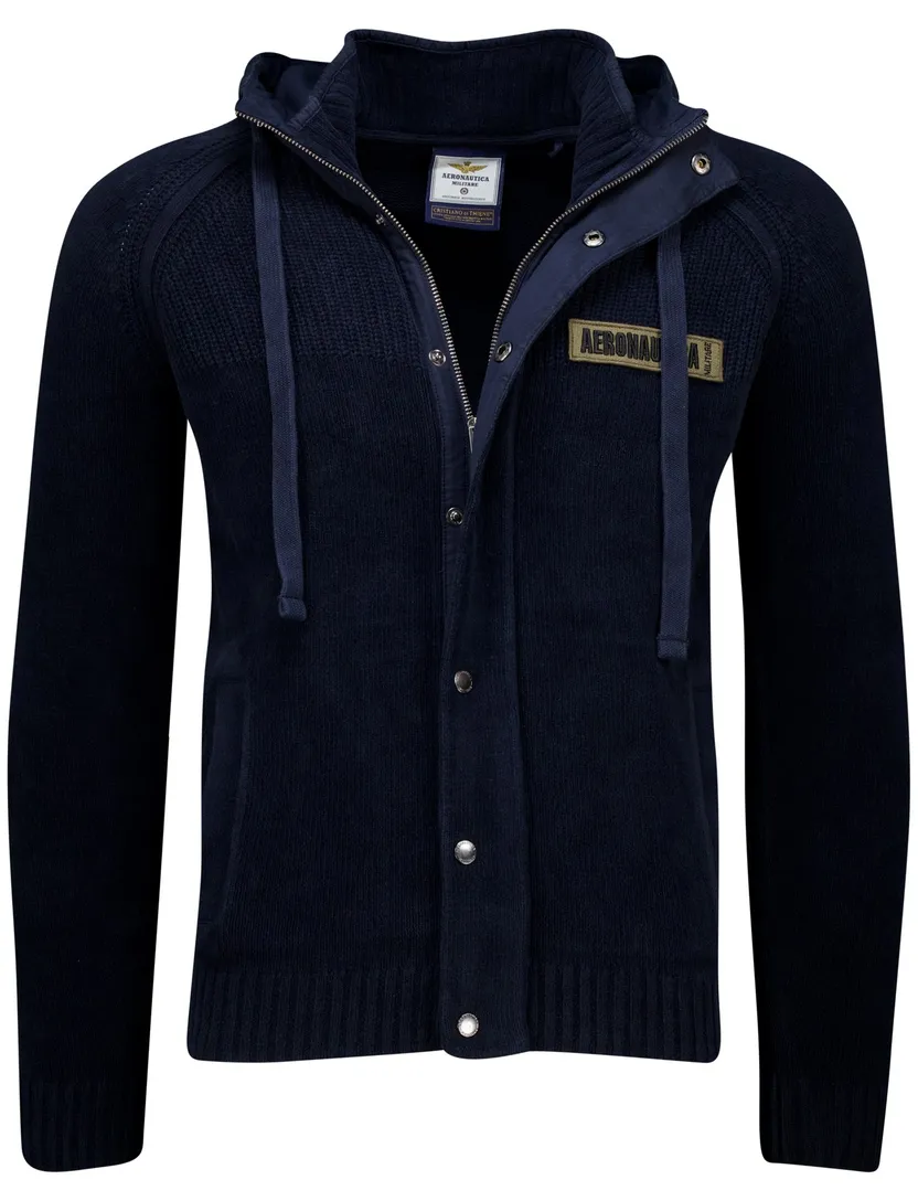 vest Aeronautica Militare donkerblauw effen katoen