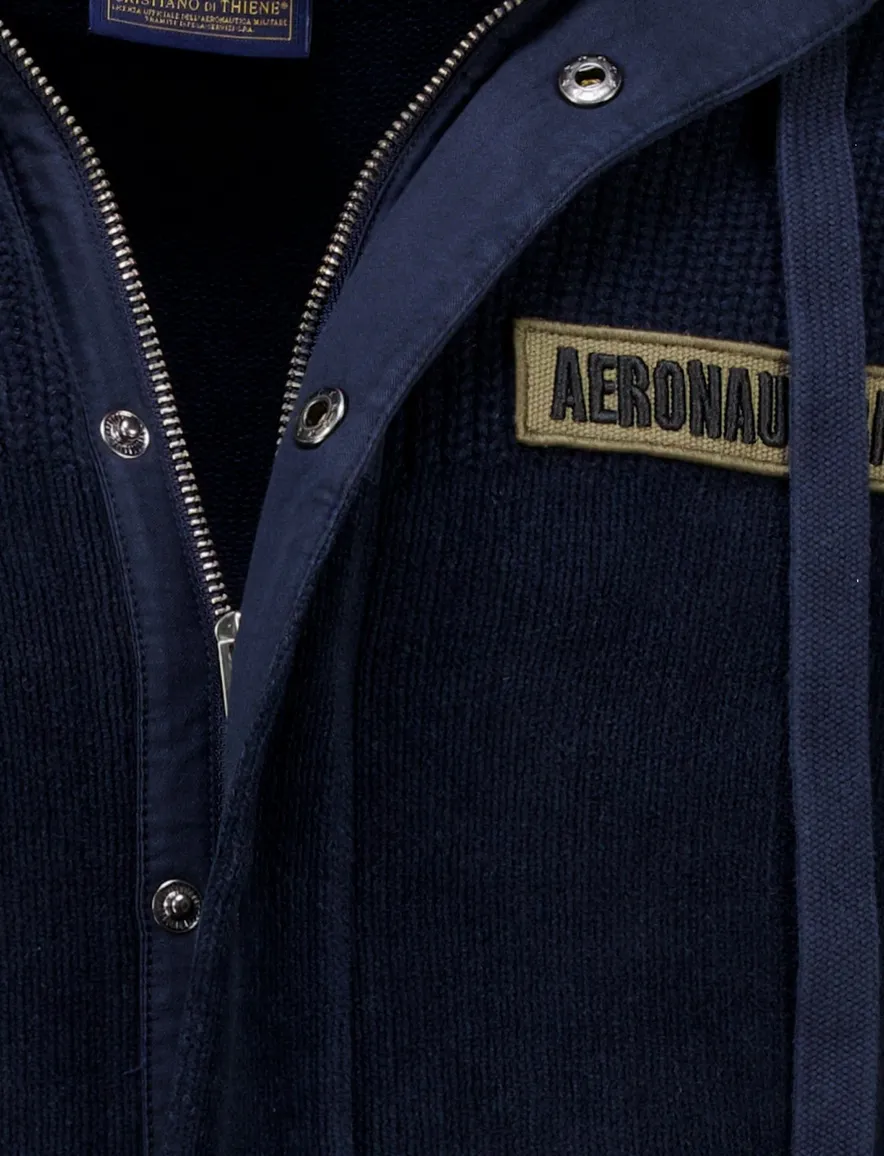 Aeronautica Militare vest donkerblauw effen normale fit
