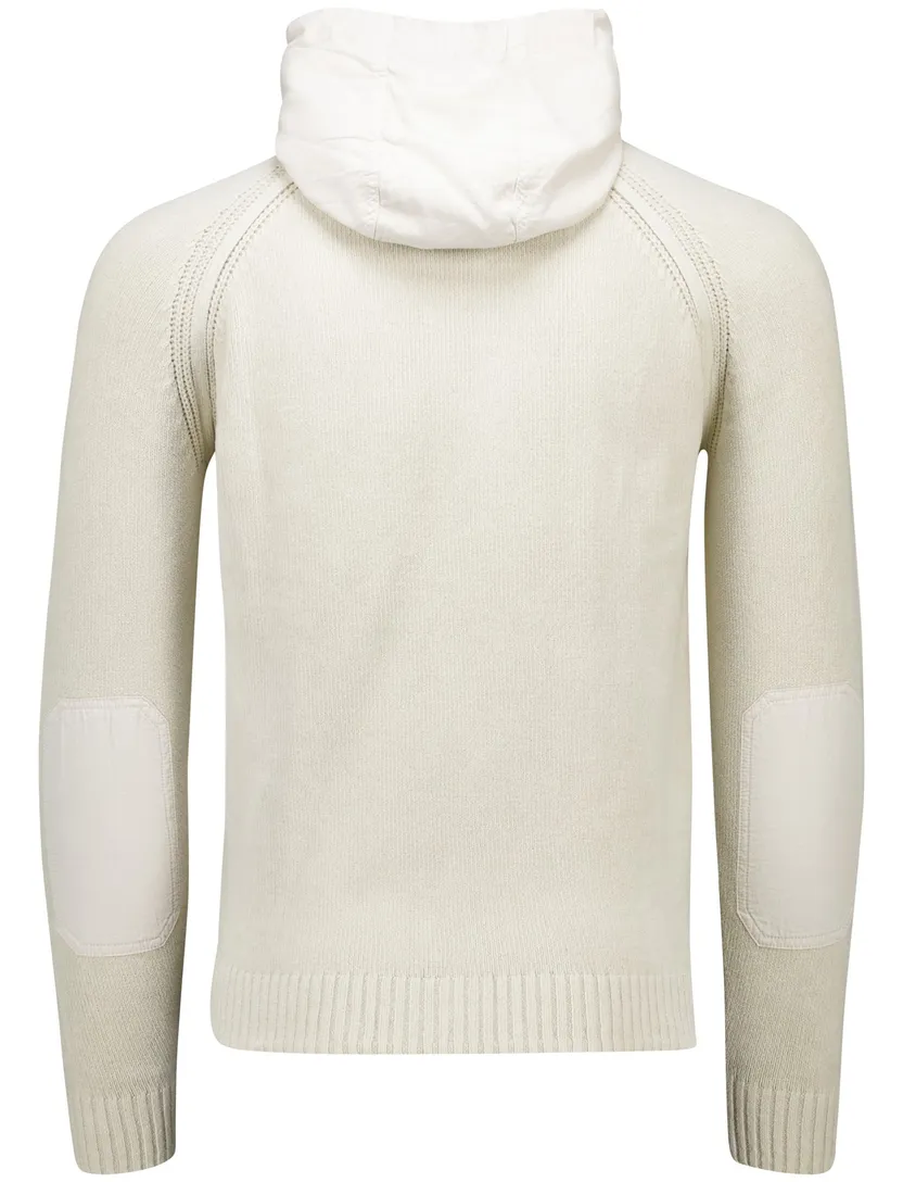 katoenen vest Aeronautica Militare creme effen normale fit