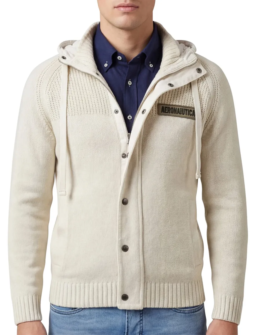 Aeronautica Militare vest creme effen normale fit