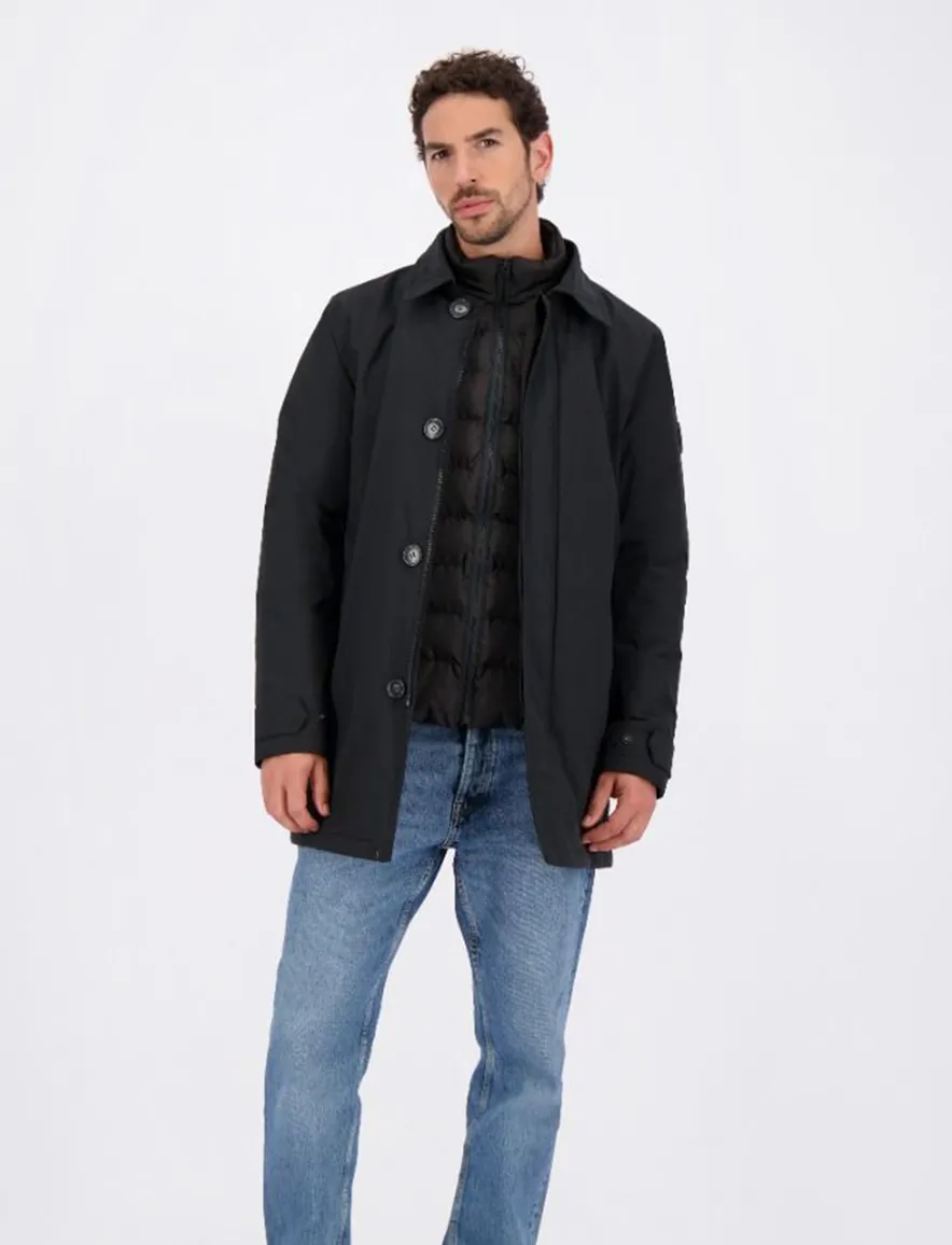 Airforce winterjas zwart effen waterdicht