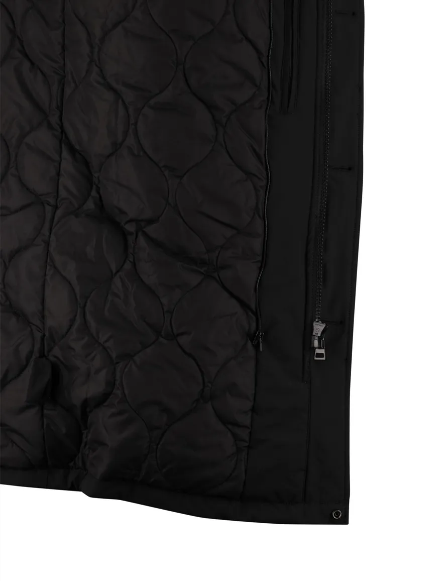 Airforce winterjas zwart effen waterdicht