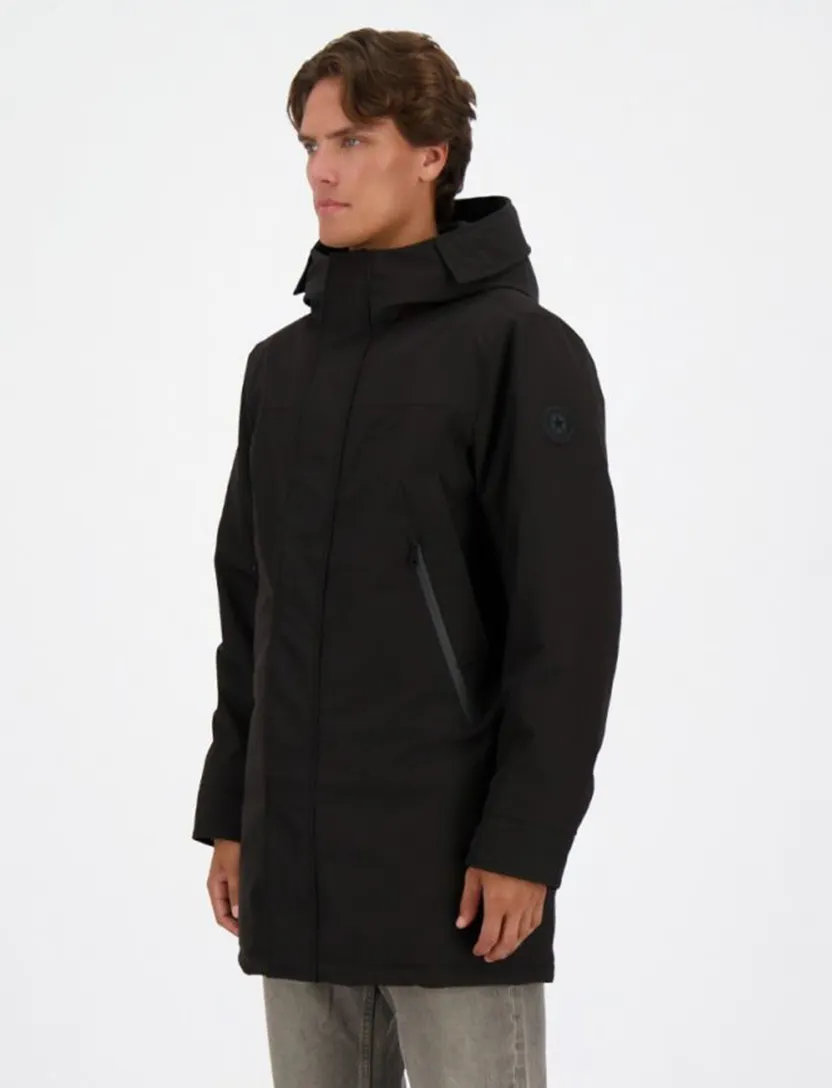 Airforce winterjas waterdicht zwart effen normale fit