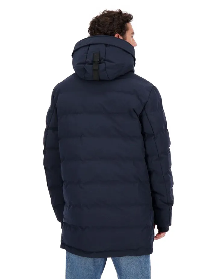 Airforce winterjas slim fit capuchon donkerblauw