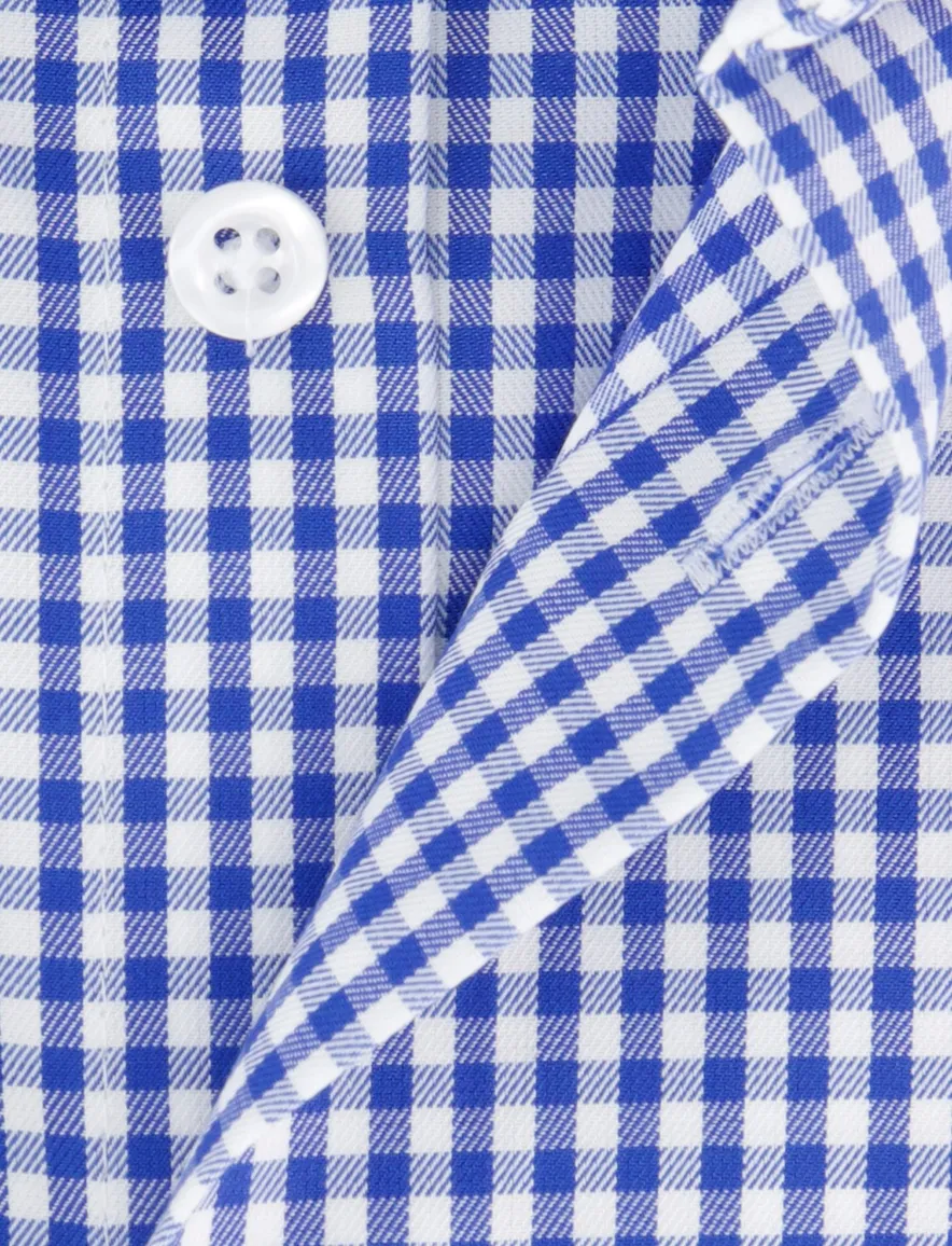 John Miller tailord fit overhemd ml7 geruit blauw