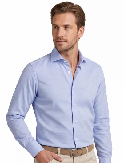 John Miller John Miller overhemd tailored fit ml7 lichtblauw