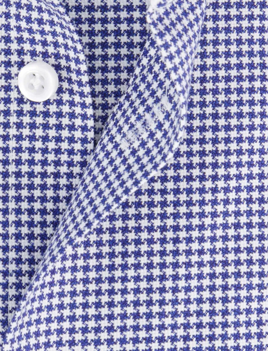 John Miller overhemd katoen geprint donkerblauw