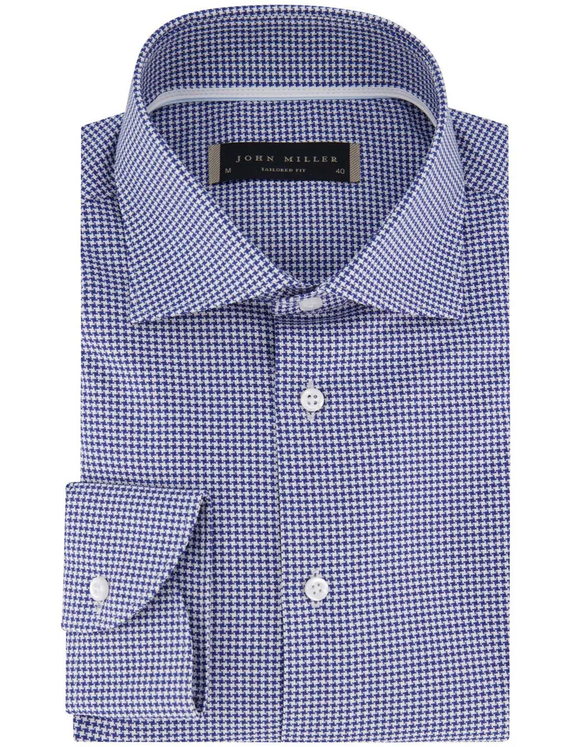 katoenen John Miller normale fit overhemd ml7 blauw print