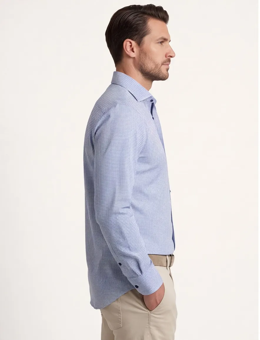 John Miller overhemd geprint blauw