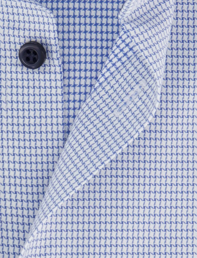 John Miller overhemd geprint blauw lange mouwen