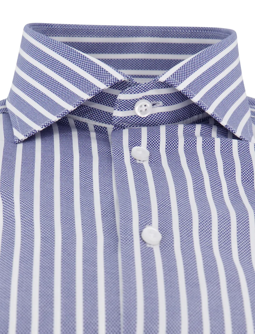 John Miller tailored fit overhemd ml7 gestreept blauw
