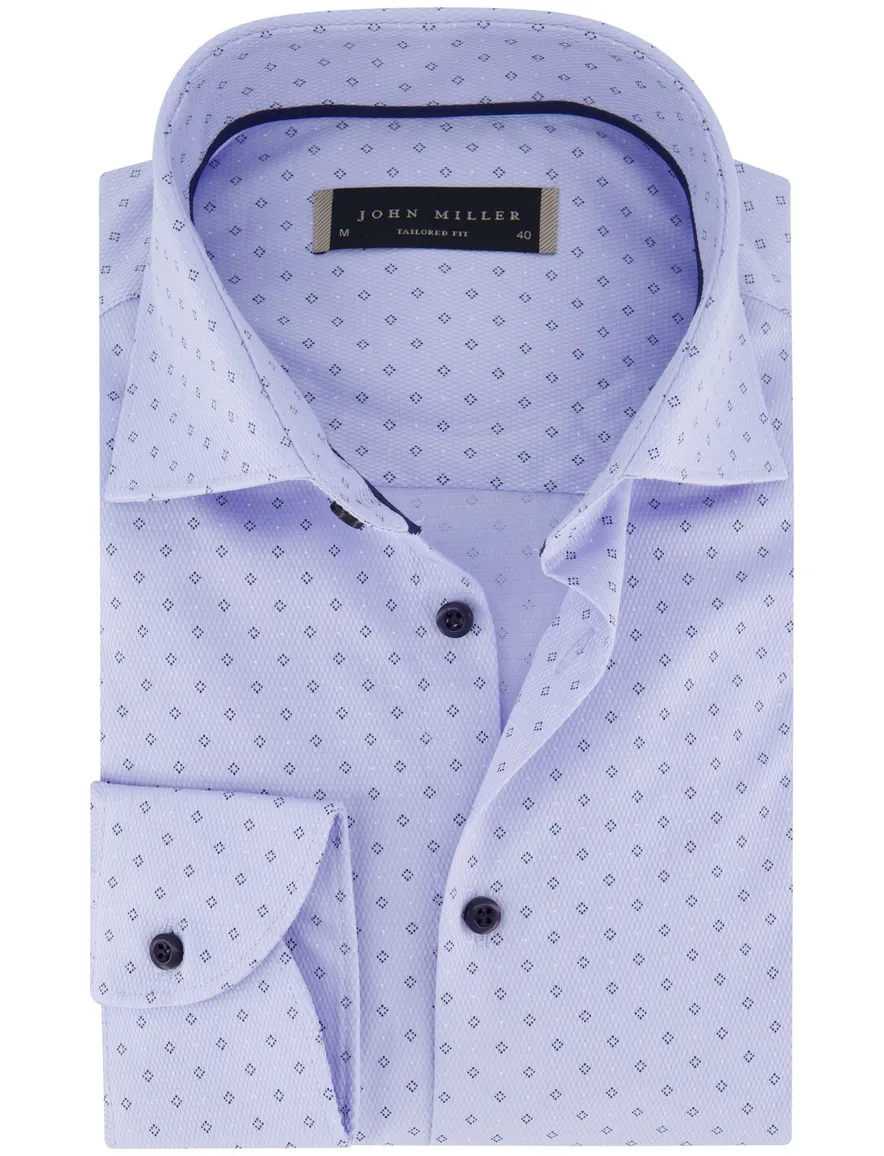 John Miller overhemd ml7 tailored fit blauw