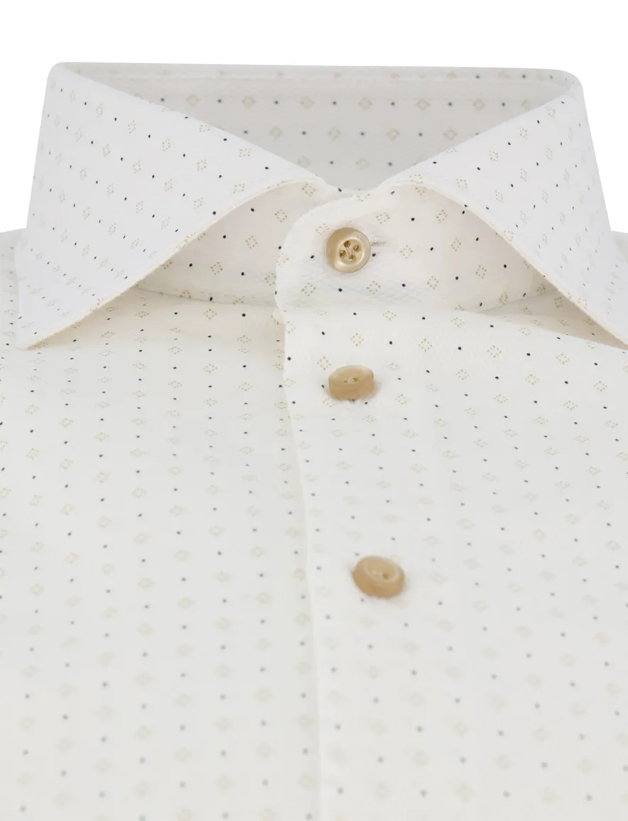 John Miller tailored fit overhemd ml7 wit patroon