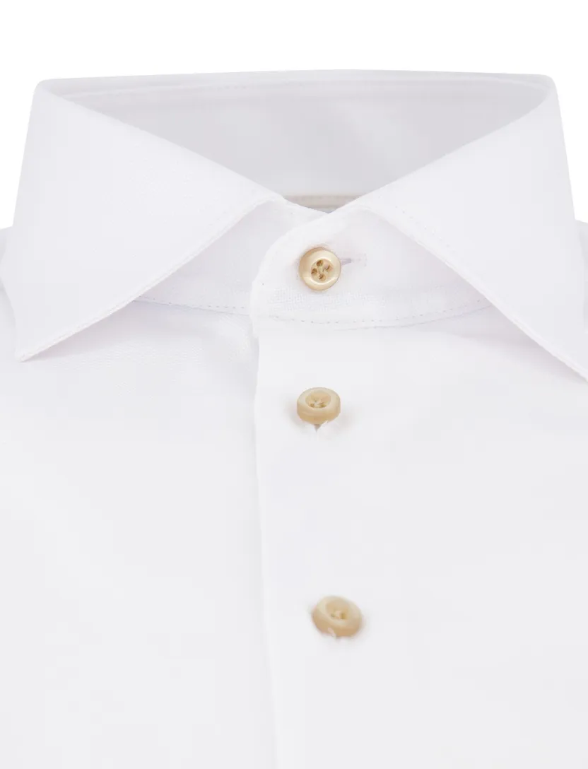 John Miller tailored fit overhemd wit effen