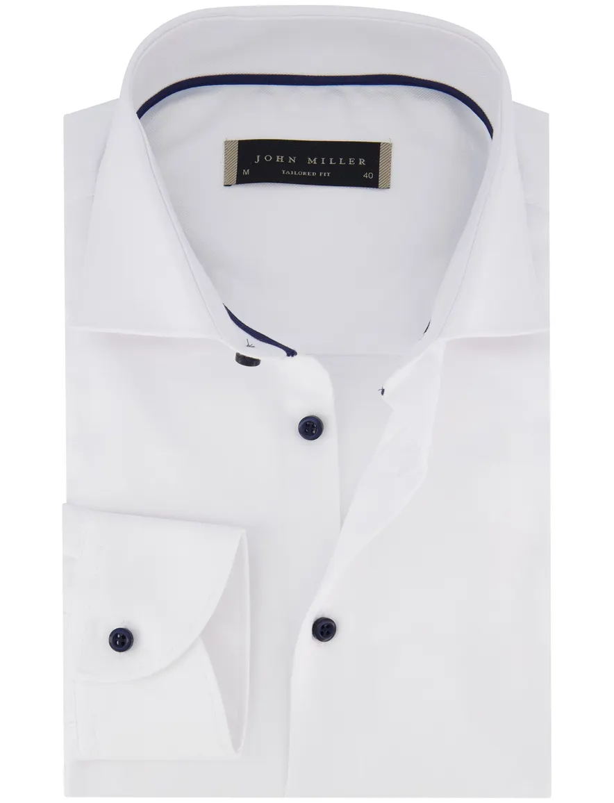 John Miller tailored fit overhemd wit