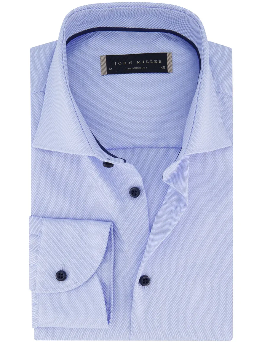 John Miller tailored fit overhemd ml7 blauw