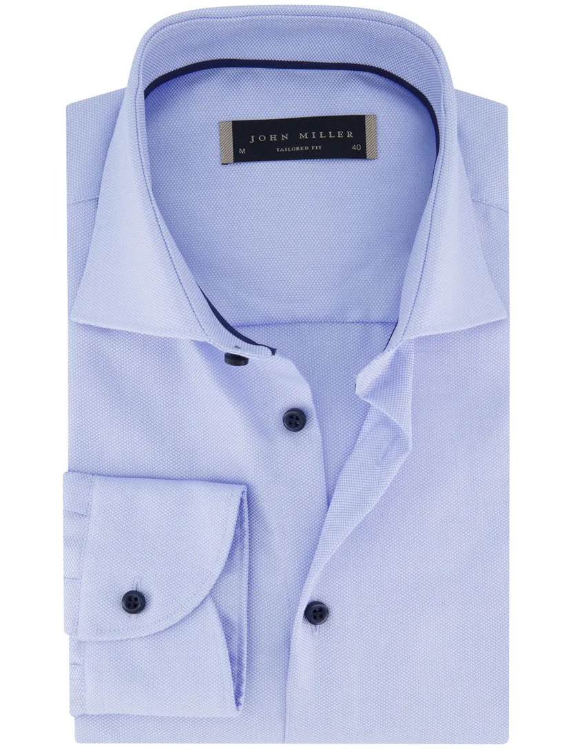katoenen John Miller normale fit overhemd ml7 blauw