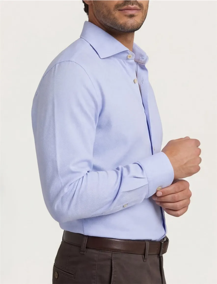 John Miller tailored fit overhemd lichtblauw effen
