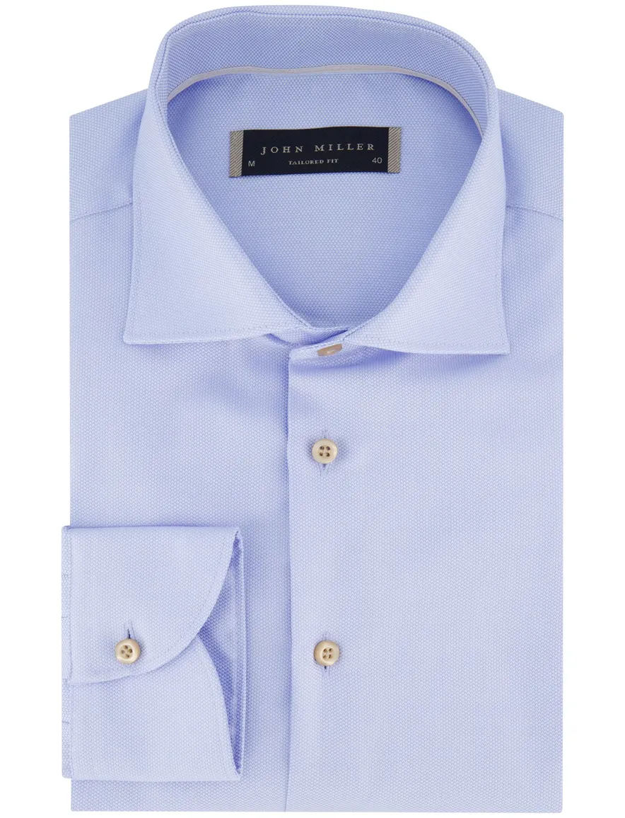 John Miller tailored fit overhemd lichtblauw effen