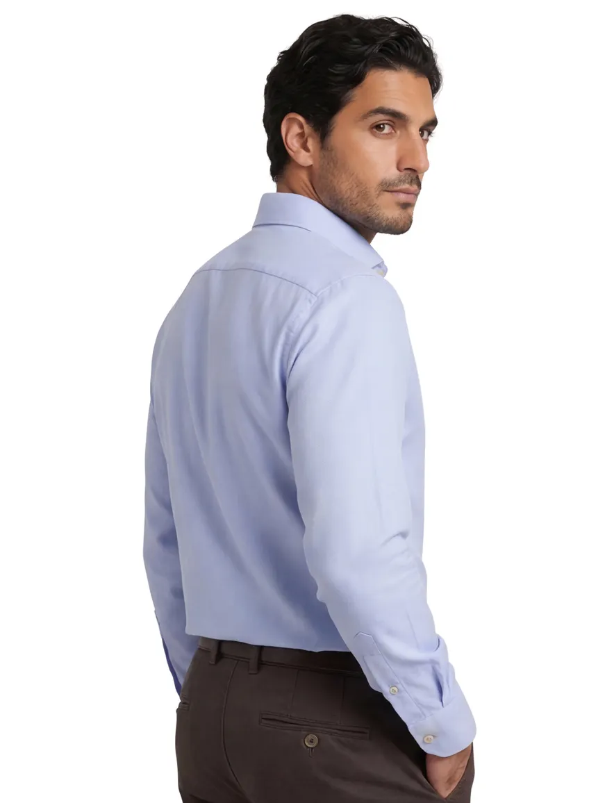 John Miller tailored fit overhemd lichtblauw effen