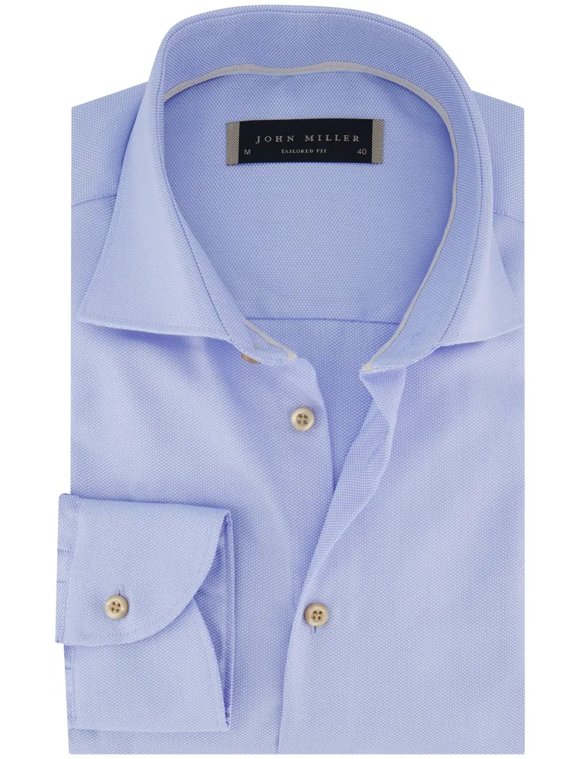 John Miller tailored fit overhemd ml7 lichtblauw