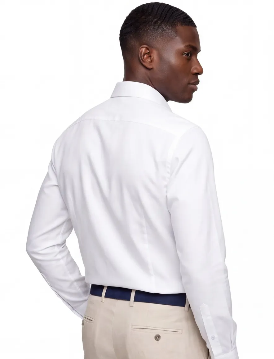 Spierwit overhemd Ledub modern fit effen