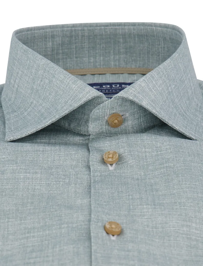 Ledub modern fit overhemd groen effen