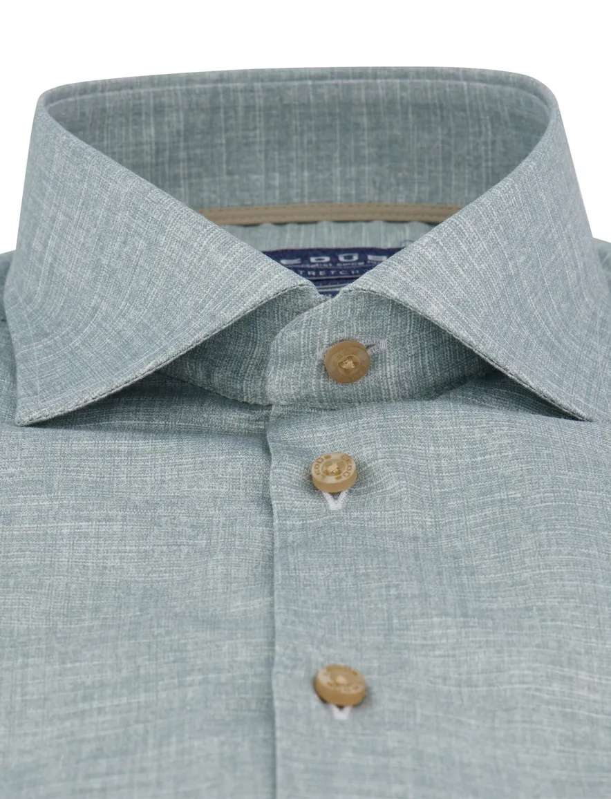 Ledub modern fit overhemd groen effen