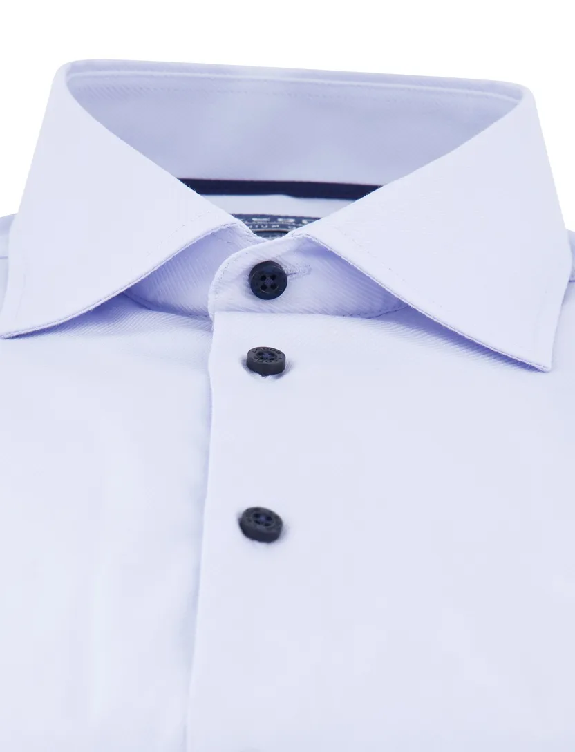 Ledub overhemd lichtblauw modern fit wide collar