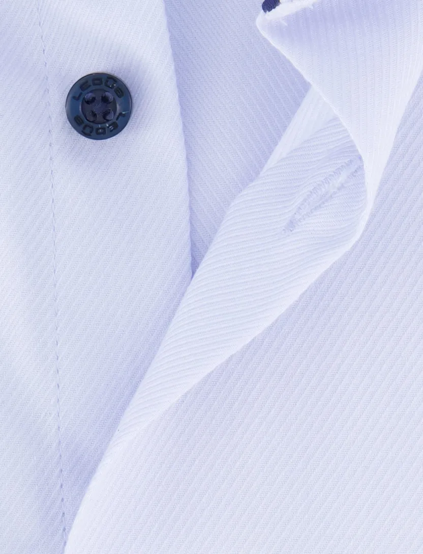 Ledub overhemd lichtblauw modern fit wide collar