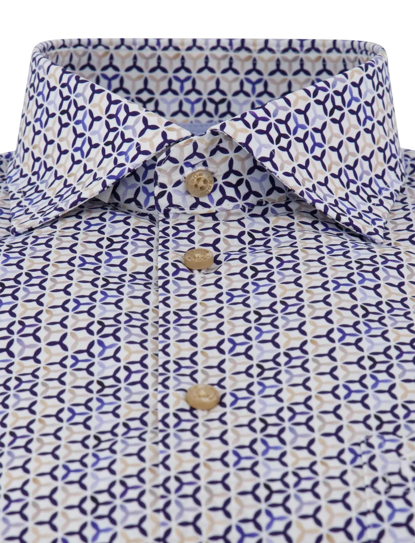 Mouwlengte 7 overhemd Ledub creme modern fit