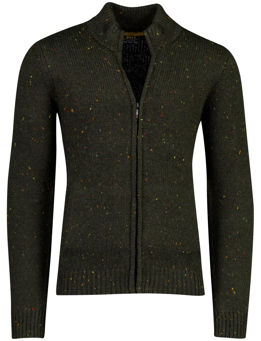 Vest New Zealand groen 24KN401-DARK MOCCA